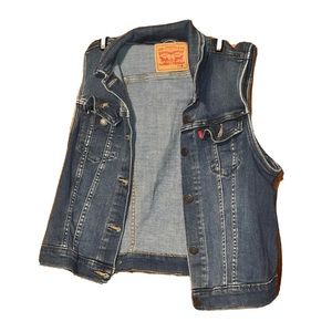 Vintage Levi's Denim Jean Vest Women Sleeveless Jacket
